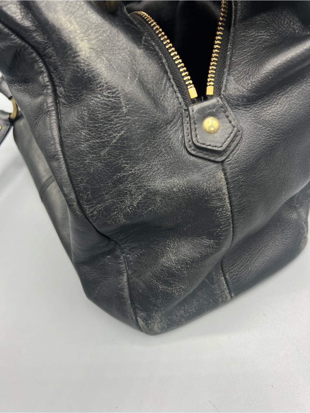 Coach Campbell Black Leather Hobo Shoulder Bag Large Buckle Gold Hardware - Picture 14 of 15